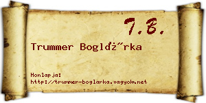 Trummer Boglárka névjegykártya